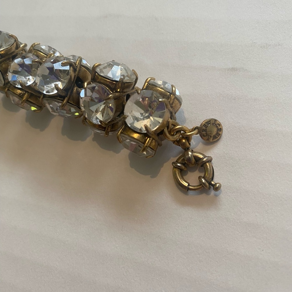 J Crew Large Rhinestone Crystal Bracelet Antique style